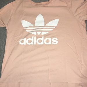 Super cute baby pink Adidas short sleeve shirt